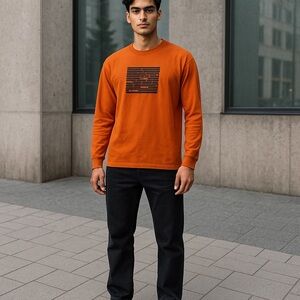 Kith Vibrant Orange Cotton Sweatshirt T shirt Top